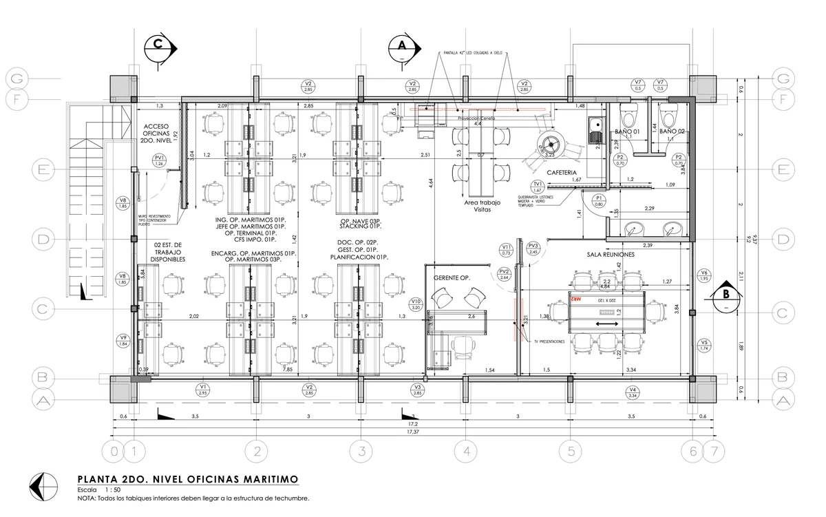 Planta del proyecto Oficinas Mar&iacute;timo